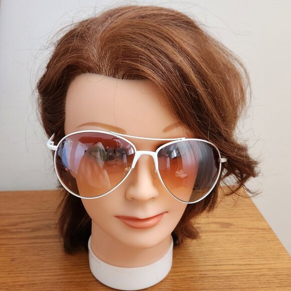 Ray-Ban Silver and Red Aviator Sunglasses - Picture 5 of 6